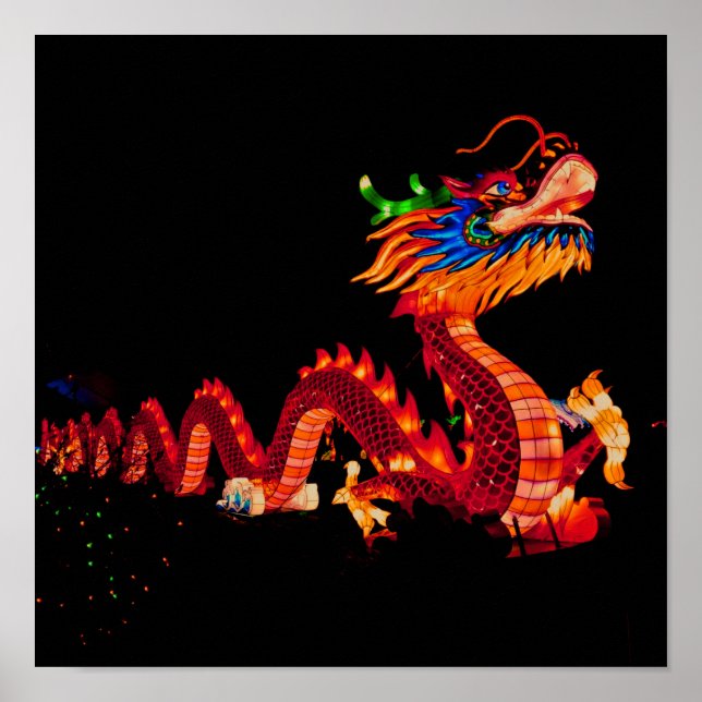 Glowing Chinese Parad Dragon Poster (Framsidan)