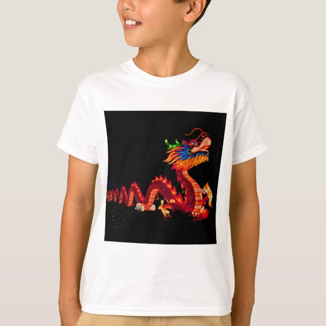Glowing Chinese Parad Dragon T Shirt (Framsida)