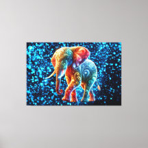 Glowing Colorful Elephant