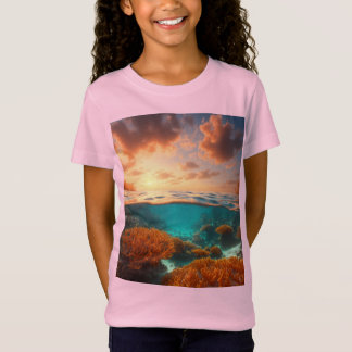Glowing Coral Fält: en 3D Oceanic Dream T Shirt