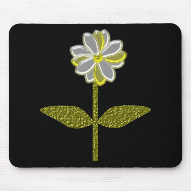 Glowing Daisy Flower Mousepad Musmatta (Framsidan)