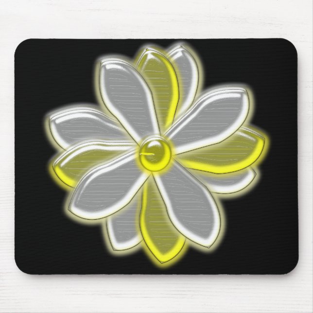 Glowing Daisy Flower Mousepad Musmatta (Framsidan)