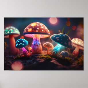 Glowing Dancing Mushrum Poster