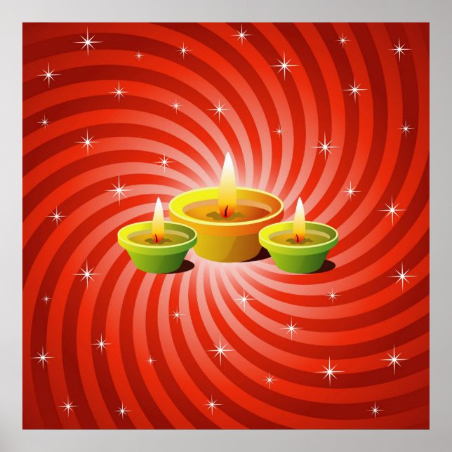 Glowing Diwali Lamps Poster (Framsidan)