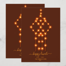 Glowing Diwali Lantern of Decorative Ljus Julkort