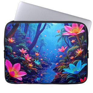 Glowing Etheral Jungle Oasis Design Laptop Fodral