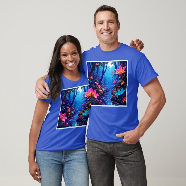 Glowing Etheral Jungle Oasis Design T Shirt (Unisex)