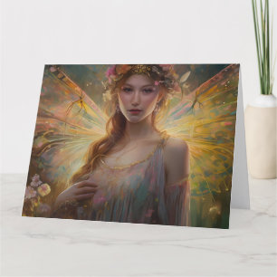 Glowing Fairy Vingar Background Tack Kort