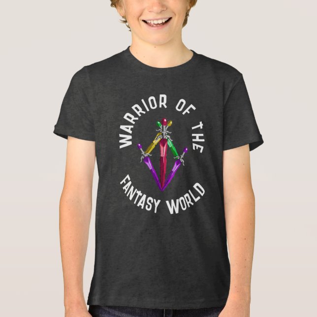 Glowing Fantasy Energy Sword Kids T Shirt (Framsida)