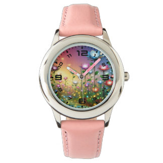 Glowing Flowers Rosa Watch Armbandsur