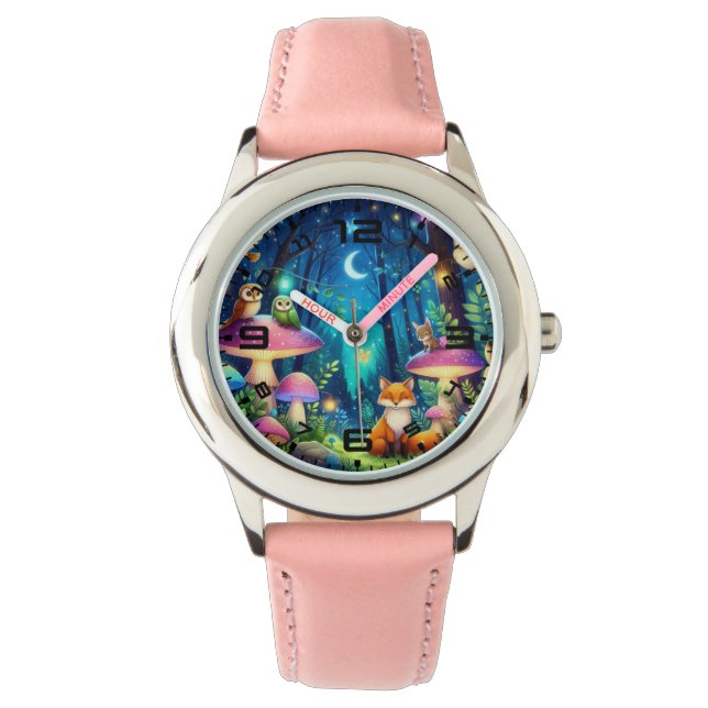 Glowing Forest Rosa Watch Armbandsur (Framsida)