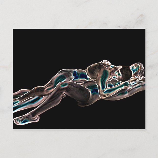 Glowing Gay Kärlek Vykort (Framsida)