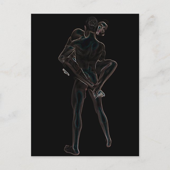 Glowing Gay Kärlek Vykort (Framsida)