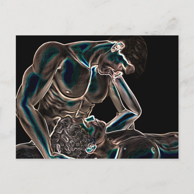 Glowing Gay Kärlek Vykort (Framsida)