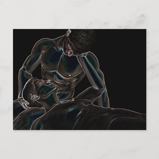 Glowing Gay Kärlek Vykort (Framsida)