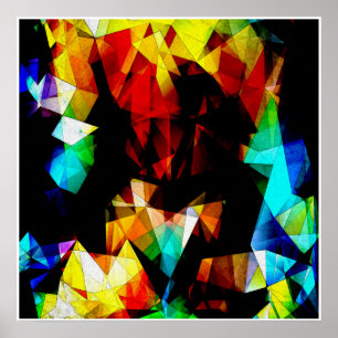 Glowing Geometric Abstrakt Poster