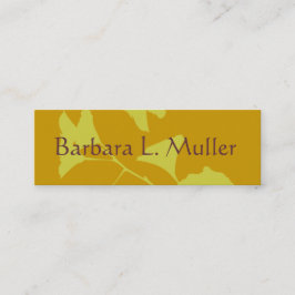 Glowing Ginkgo Träd Gren med Löv Mini Visitkort