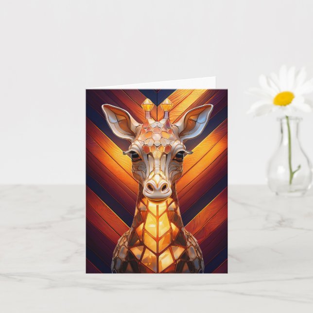 Glowing Giraffe on Chevron Kort (Liten växt)