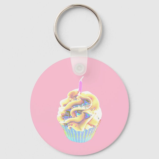 Glowing Glam Cupcake Nyckelring (Framsida)