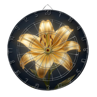 Glowing golden lily flower darttavla