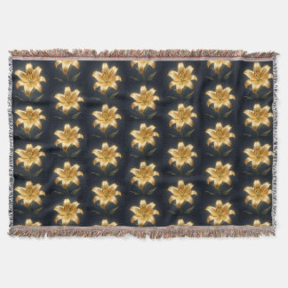 Glowing golden lily flower filt