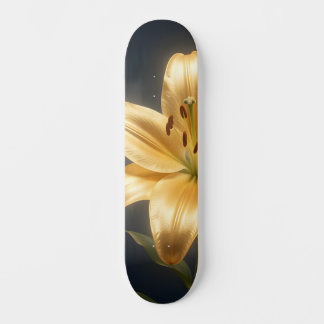 Glowing golden lily flower mini skateboard bräda 18,5 cm