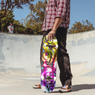 Glowing Graffiti Mini Skateboard Bräda 18,5 Cm