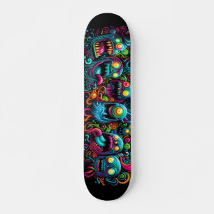 Glowing graffiti monsters design mini skateboard bräda 18,5 cm