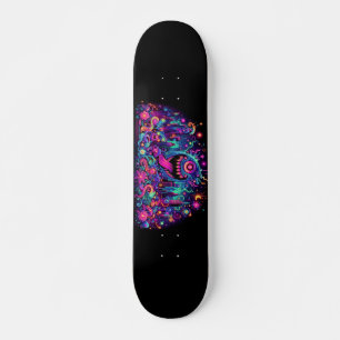 Glowing graffiti monsters design mini skateboard bräda 18,5 cm