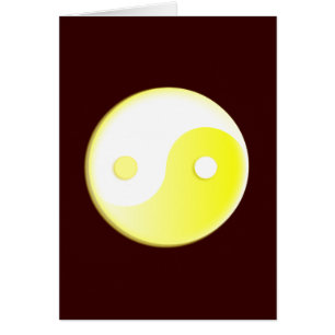 Glowing Gult Yin/Yang Symbol Hälsningskort