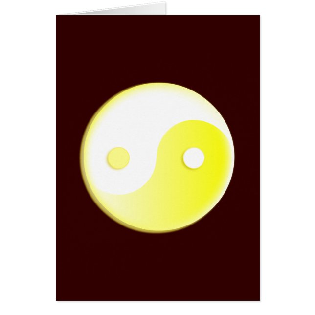Glowing Gult Yin/Yang Symbol Hälsningskort (Framsidan)