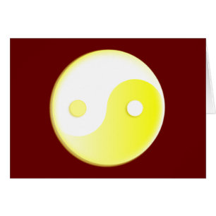 Glowing Gult Yin/Yang Symbol Hälsningskort