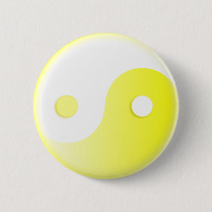 Glowing Gult Yin/Yang Symbol Knapp