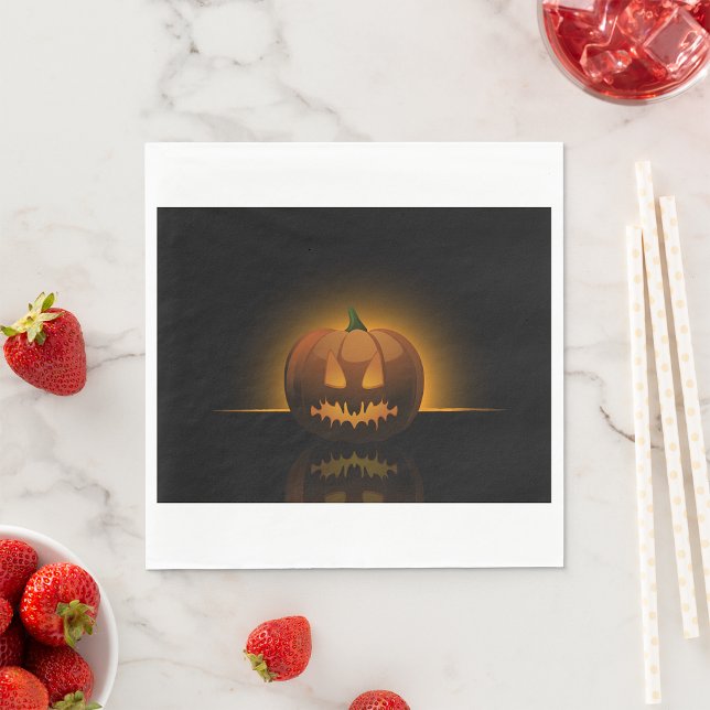 Glowing Halloween Pumpkin Pappra Napkins Pappersservett (Skapare uppladdad)