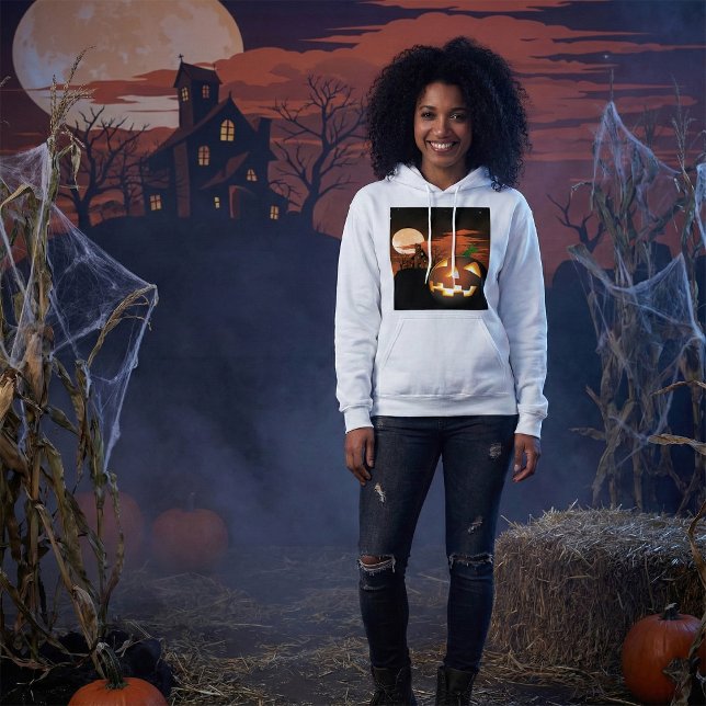 Glowing Halloween Pumpkin Spooky Hoodie T Shirt (Skapare uppladdad)