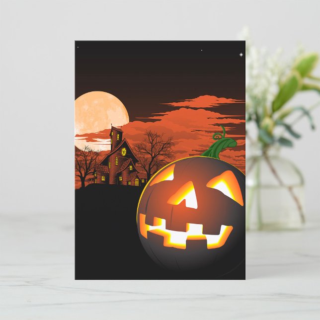 Glowing Halloween Pumpkin Spooky-inbjudan Inbjudningar (Skapare uppladdad)
