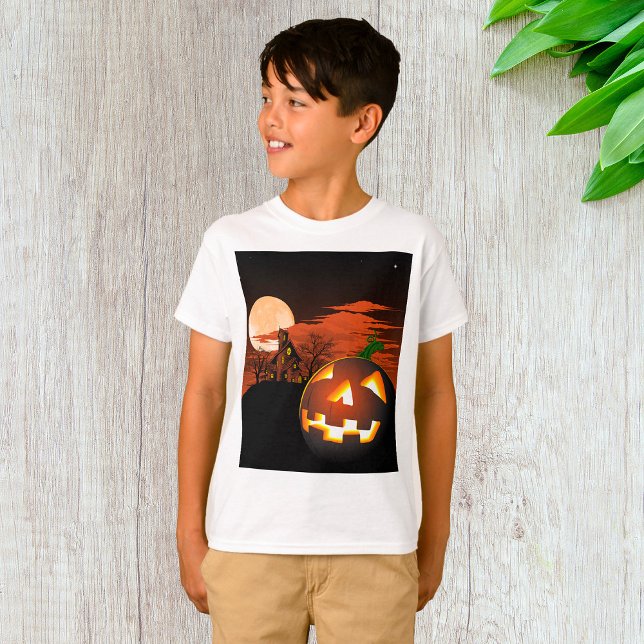Glowing Halloween Pumpkin Spooky T-Shirt (Skapare uppladdad)