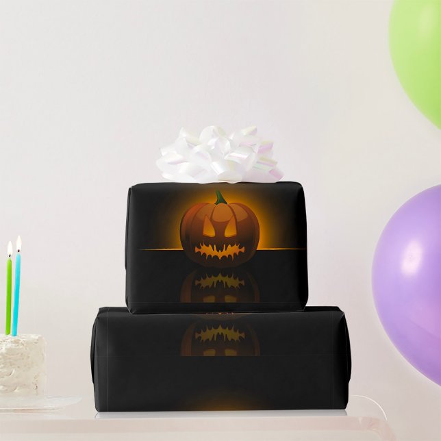 Glowing Halloween Pumpkin Wrapping Papper Presentpapper (Skapare uppladdad)
