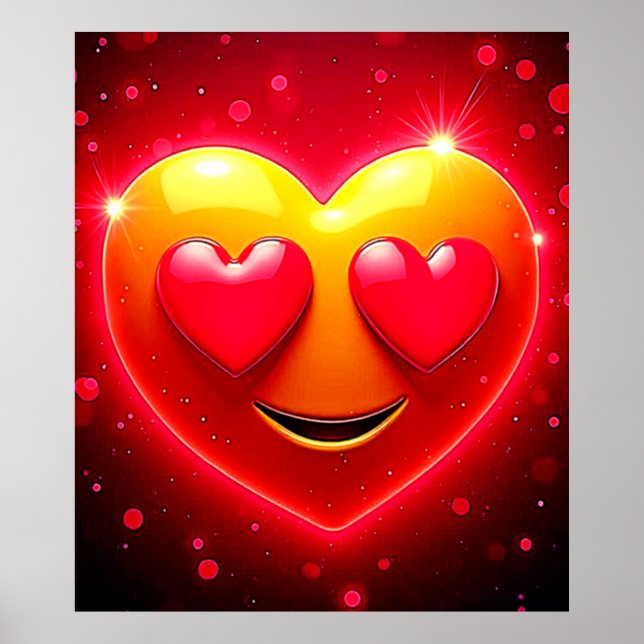 Glowing Heart Eyes Emotion Poster (Framsidan)