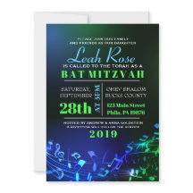 Glowing Hebrew Brev & Notes Bat mitzvah