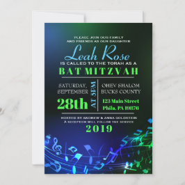 Glowing Hebrew Brev & Notes Bat mitzvah Inbjudningar