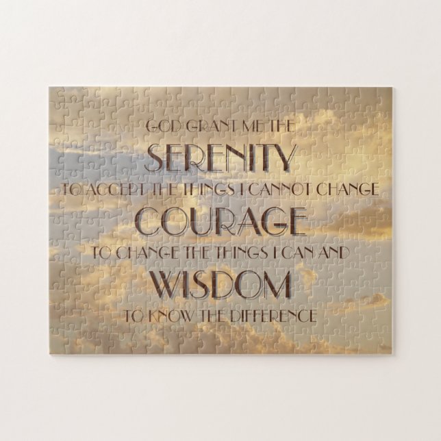 Glowing Himlar Serenity Prayer Puzzle Pussel (Horisontell)