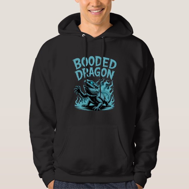 Glowing Hooded Dragon Design Hoodie (Framsida)