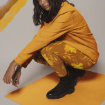 Glowing Höst löv Leggings<br><div class="desc">Höst löv i rött och guld är utspridda på brunt underlag.</div>