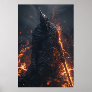 Glowing Hurricane Död Knight Poster