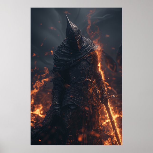 Glowing Hurricane Död Knight Poster (Framsidan)