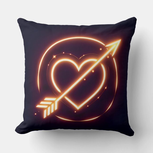 glowing image of a heart with cupid's arrow kudde (Framsida)