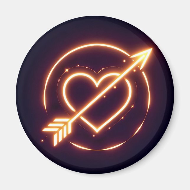 glowing image of a heart with cupid's arrow magnet (Framsidan)