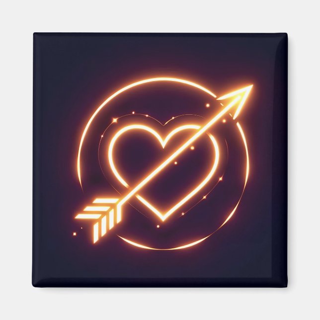 glowing image of a heart with cupid's arrow magnet (Framsidan)
