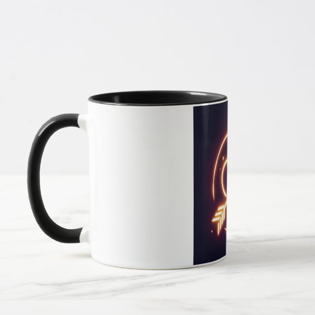 glowing image of a heart with cupid's arrow mugg (Vänster)
